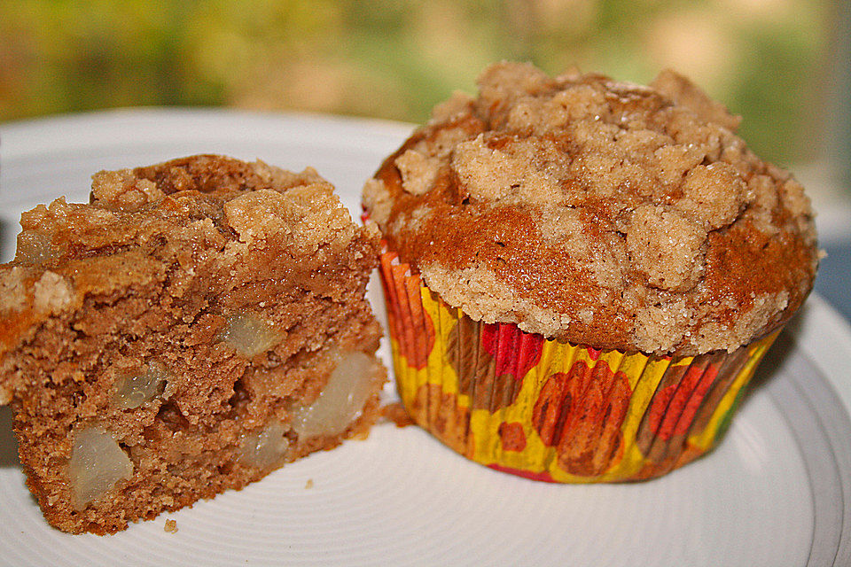 Birnen - Zimt - Muffins mit Streusel