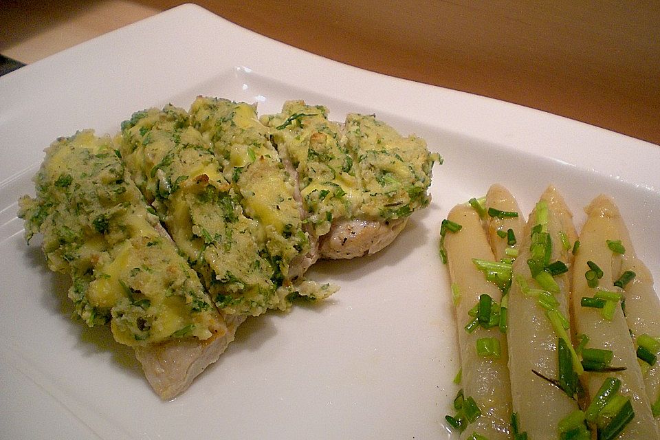 Überbackenes Putenfilet mit Frischkäse