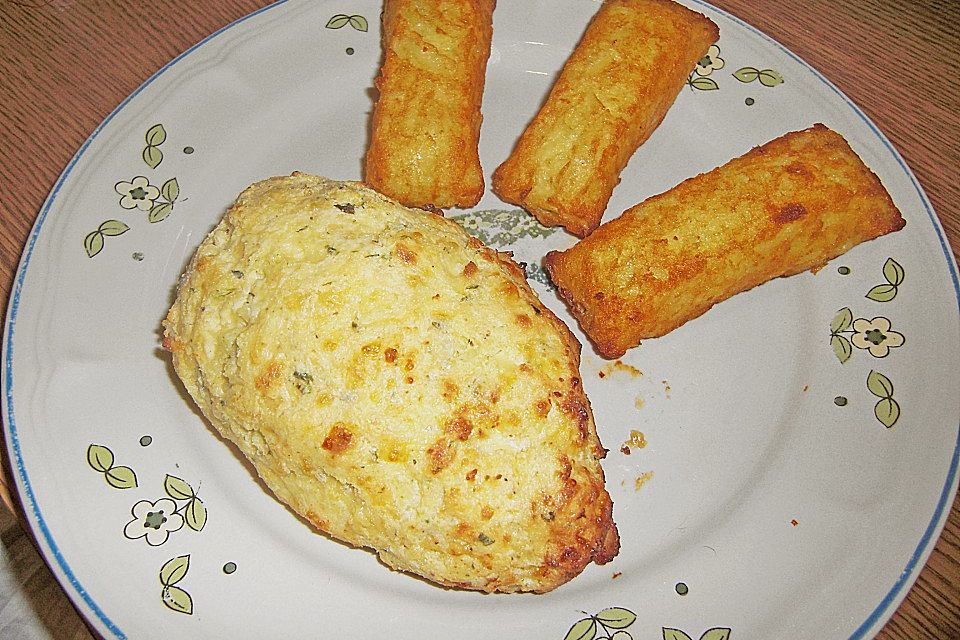 Überbackenes Putenfilet mit Frischkäse