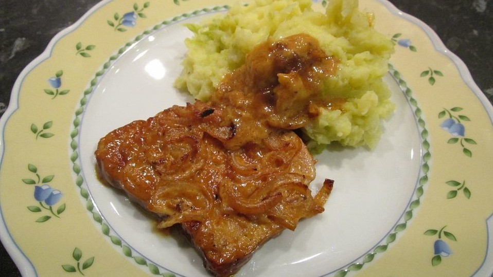 Kasseler in Honig - Senf - Sahne mit Wirsingkartoffeln