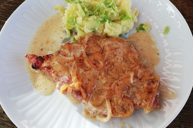 Kasseler in Honig - Senf - Sahne mit Wirsingkartoffeln| Chefkoch