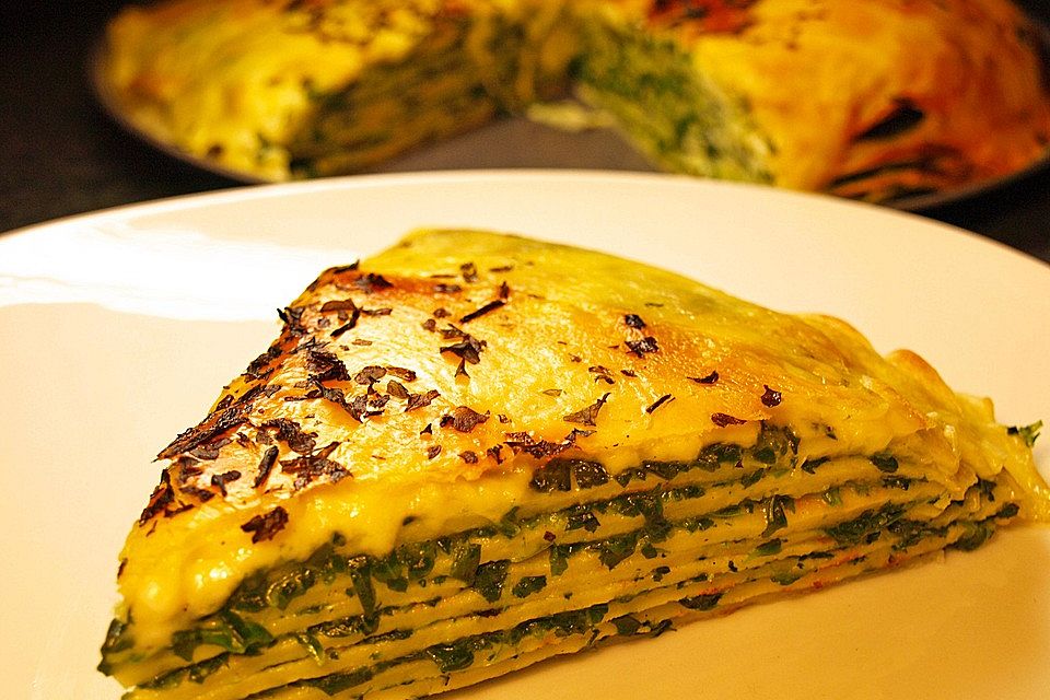 Pfannkuchen Mit Spinat Und Käse