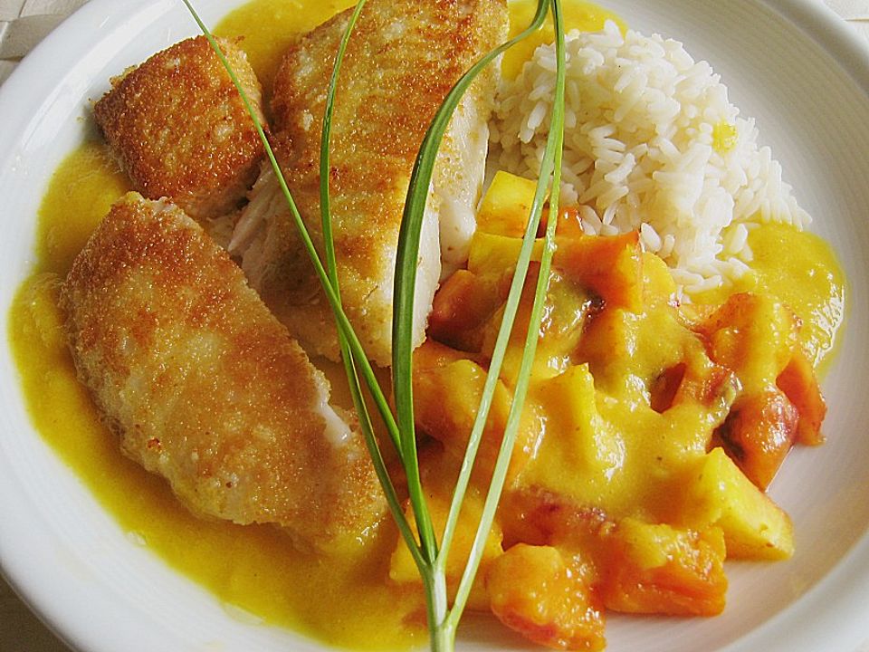 Fischfilets mit Obst und Curry von schrat| Chefkoch