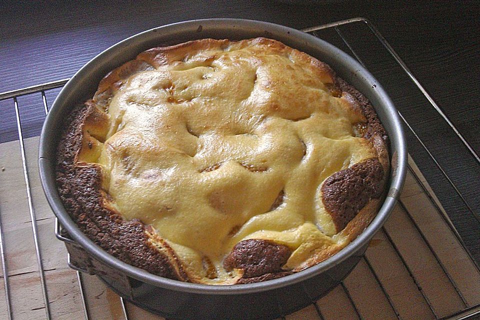 Schoko - Kuchen mit Mandarinen und Kokos - Schmandguss