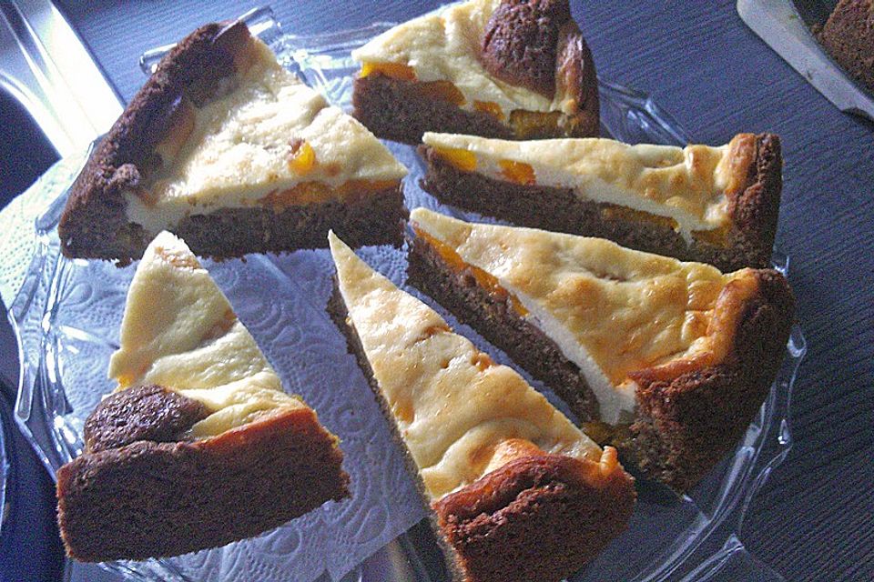 Schoko - Kuchen mit Mandarinen und Kokos - Schmandguss