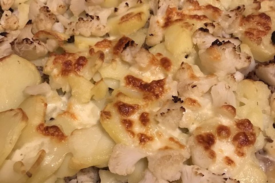 Kartoffel - Blumenkohl - Hackfleisch - Gratin