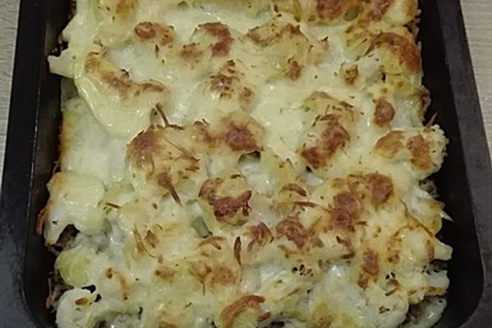 Kartoffel - Blumenkohl - Hackfleisch - Gratin