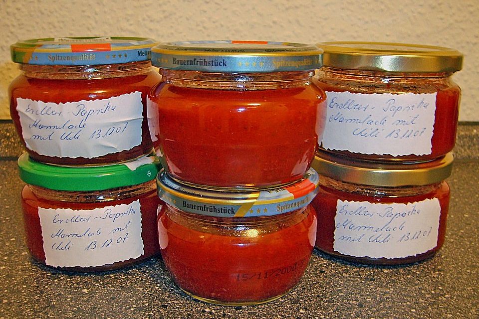 Erdbeer - Paprika - Marmelade mit Chili