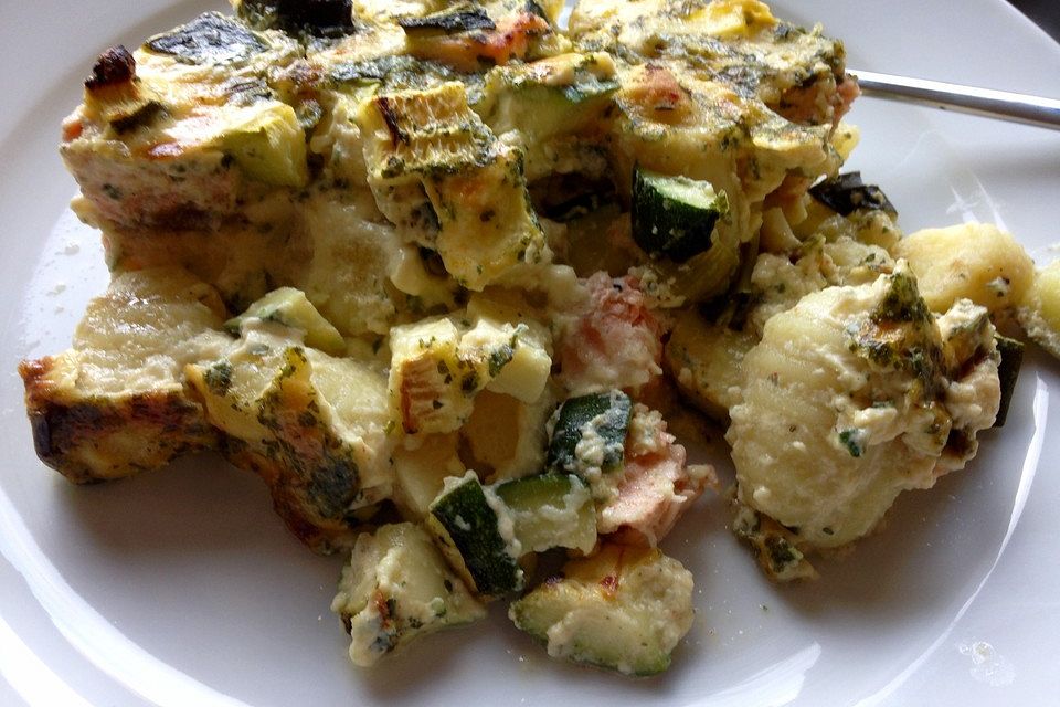 Lachs - Zucchini - Gnocchi - Auflauf