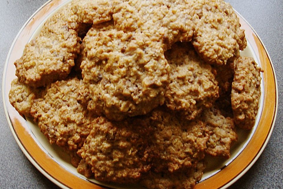 Mandelplätzchen mit Haferflocken Mandelplätzchen mit Haferflocken