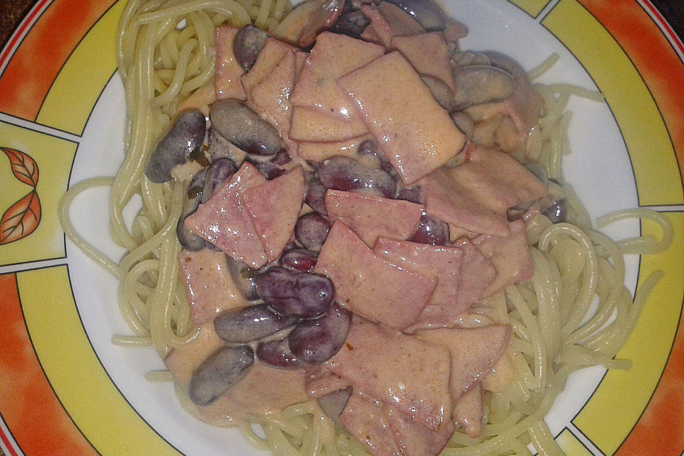 Spaghetti mit Rote - Bohnen - Sauce