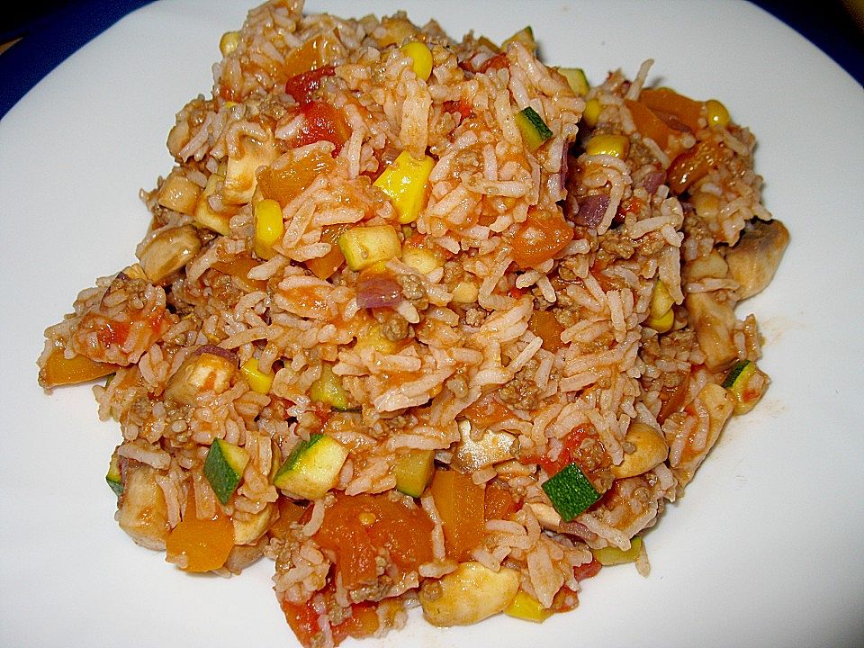 Reispfanne mit Gemüse und Hackfleisch von yellowcat| Chefkoch