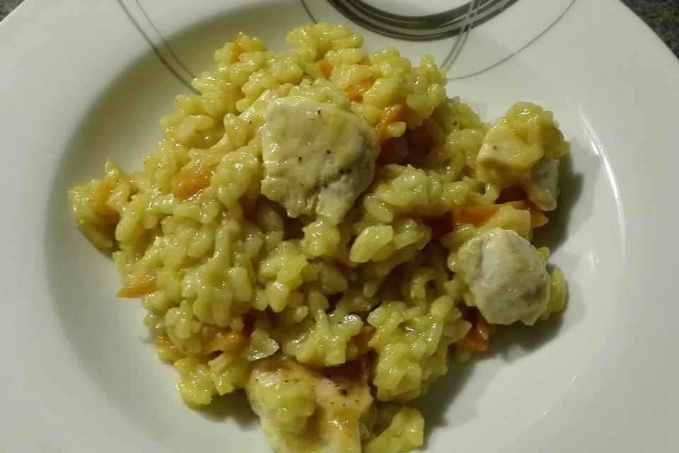 Curry - Risotto mit Huhn