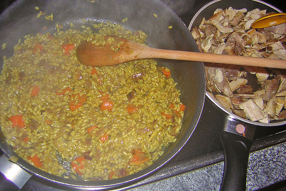 Curry - Risotto mit Huhn