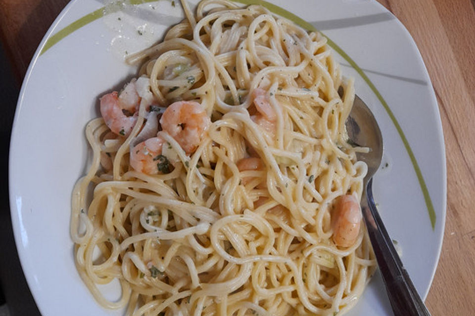 Scampi in Knoblauch - Schmand - Creme