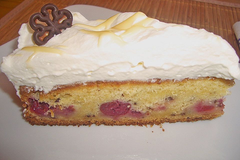 Kirsch - Eierlikör - Blechkuchen mit Schmand - Sahne