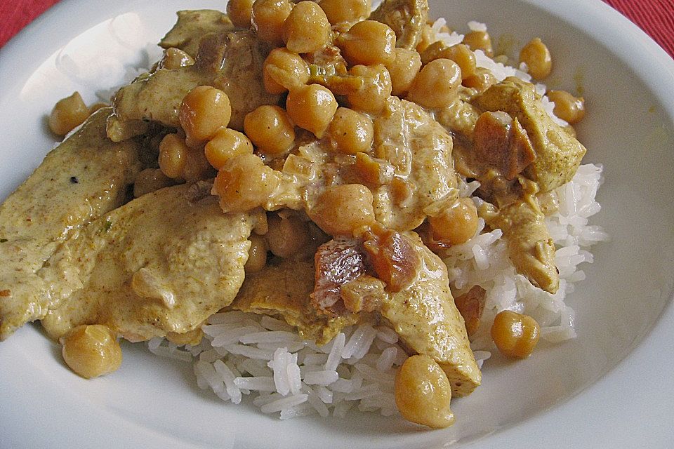 Hähnchenbrust in Aprikosen - Curry - Sauce