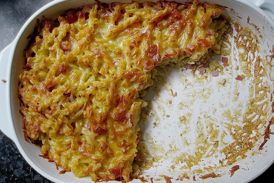 Makkaroni-Schinken-Gratin