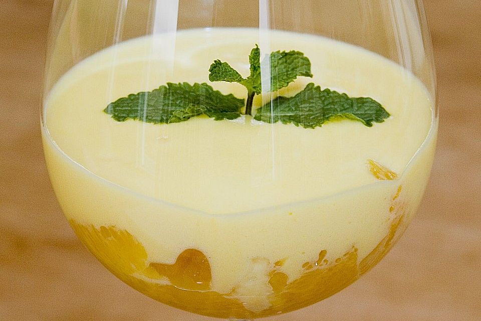 Prosecco - Zabaione auf Orangenfilets