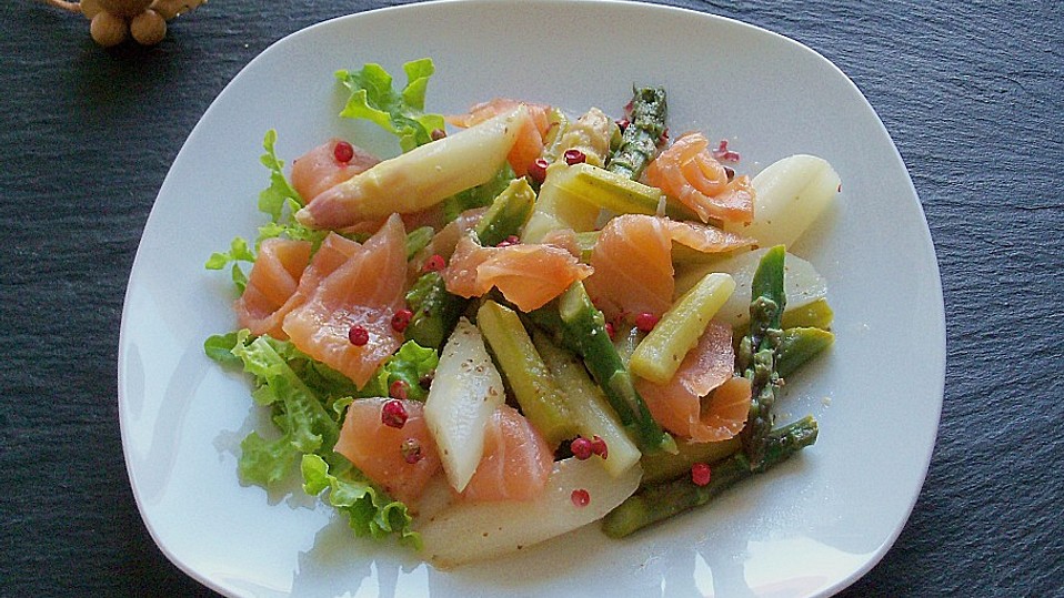 Spargel - Salat mit Räucherlachs und rosa Pfeffer von Hexchen0103