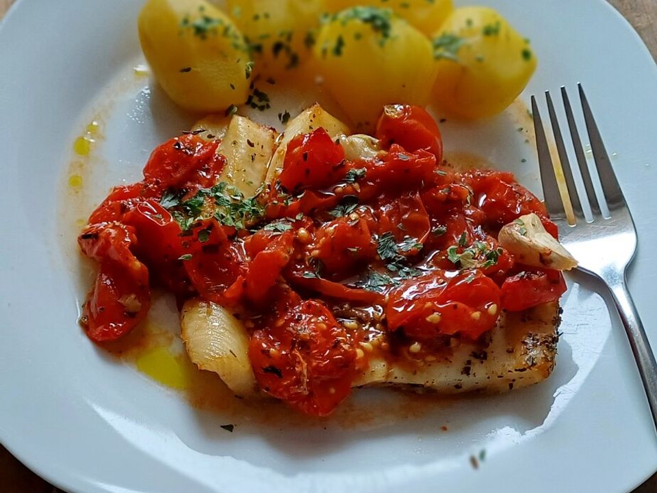 Heilbutt mit Tomaten von heimwerkerkönig| Chefkoch
