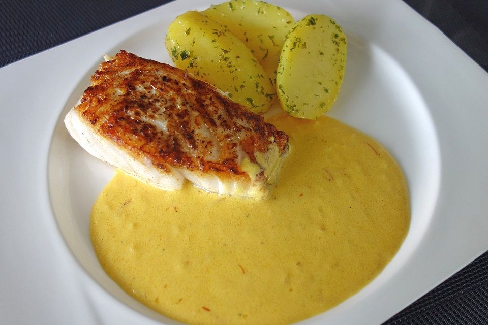 Pangasiusfilet in Safransoße