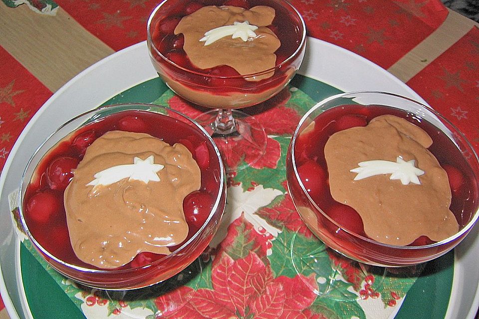 Lebkuchencreme mit Kirschen oder Früchten