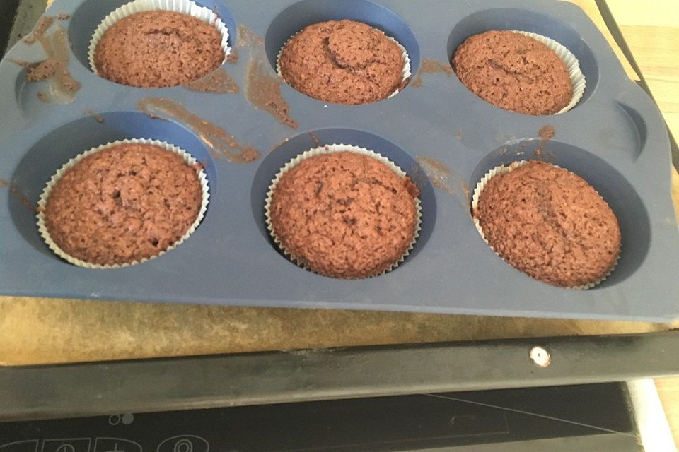 Schokomuffins mit heißem Schokokern Schokomuffins mit heißem Schokokern