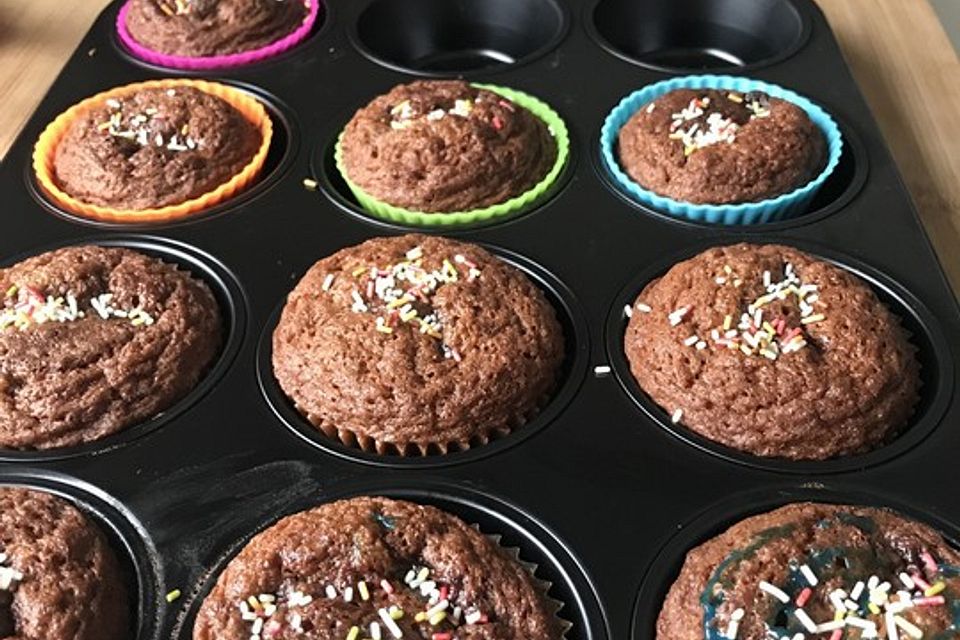 Schokomuffins mit heißem Schokokern Schokomuffins mit heißem Schokokern