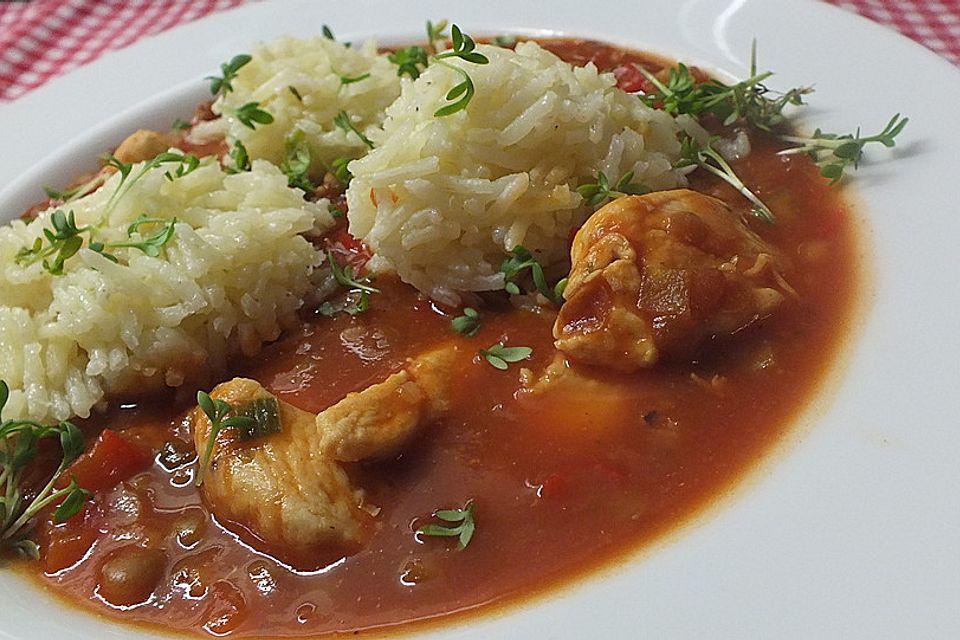 Hähnchen - Chili mit roten Linsen