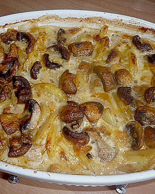 Kartoffel-Pilz-Gratin mit Filet