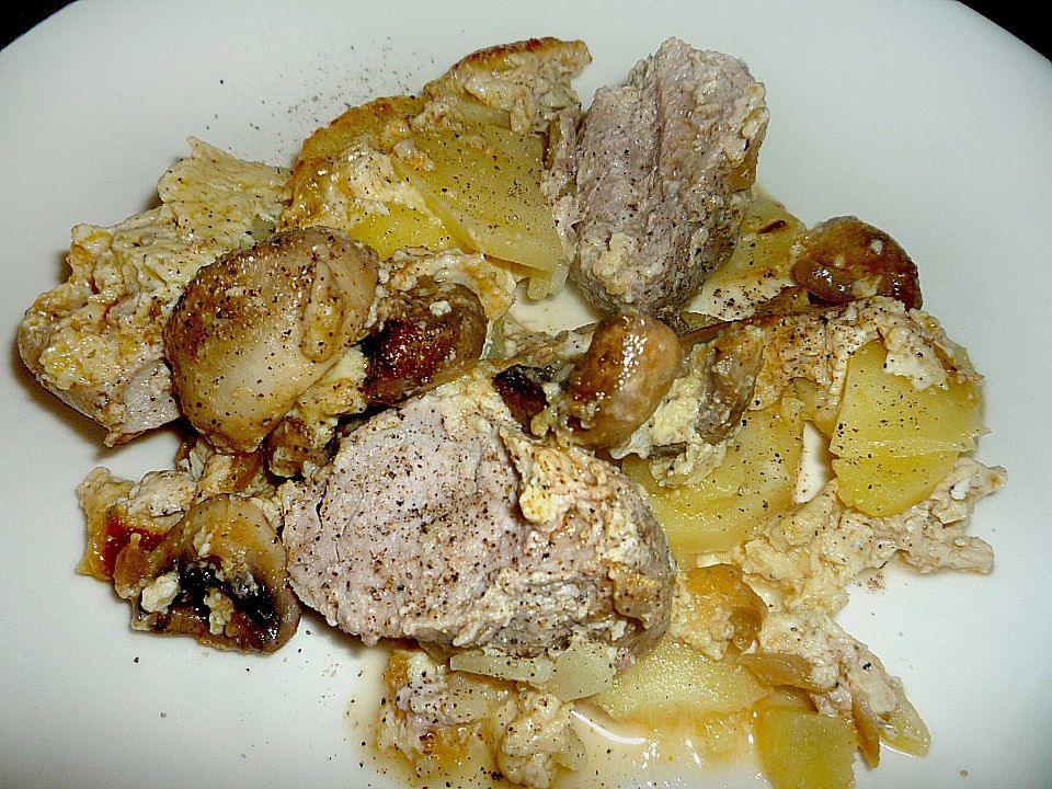 Kartoffel-Pilz-Gratin mit Filet von Henriettinchen| Chefkoch