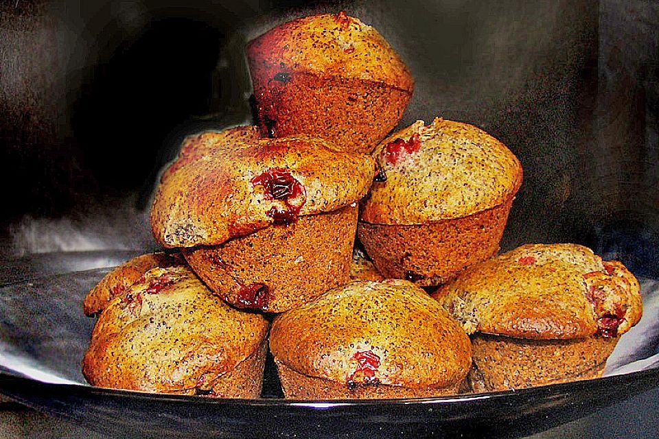 Mohn - Kirsch - Muffins