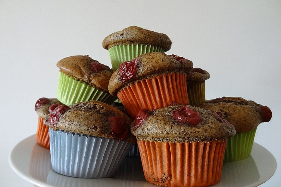 Mohn - Kirsch - Muffins