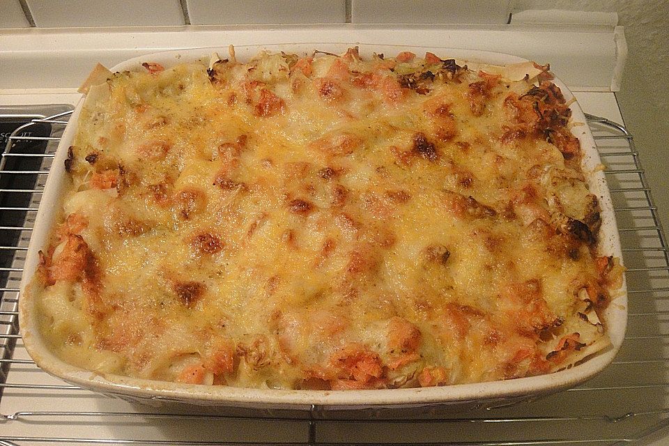 Wunderbare Spitzkohl-Möhren-Lasagne mit Salbei und Muskat