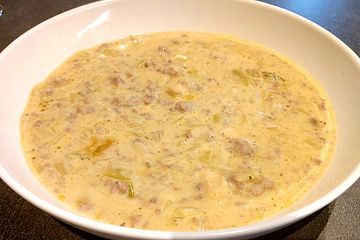 Hackfleisch - Käse - Lauchsuppe
