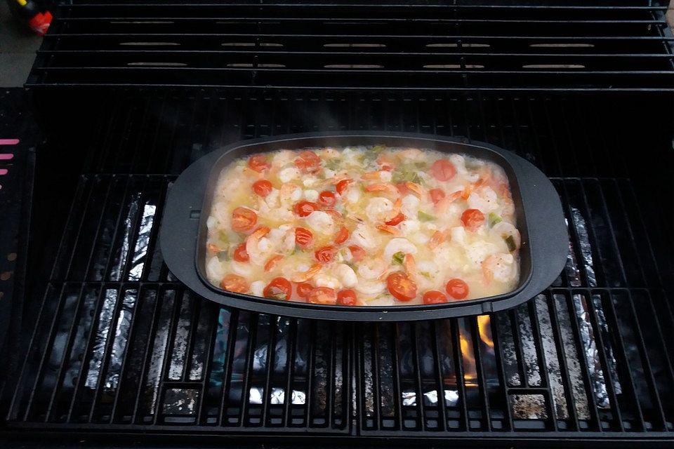 Garnelenpfanne für den Grill Garnelenpfanne für den Grill