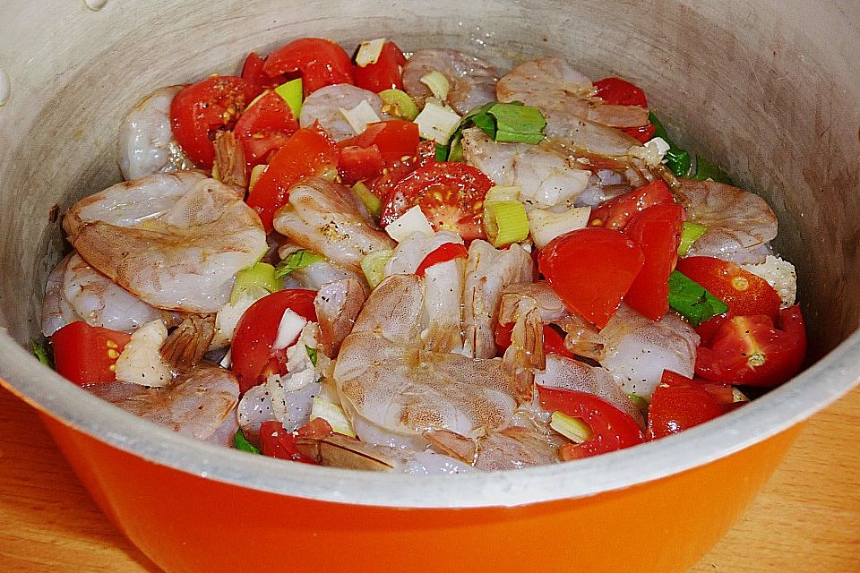 Garnelenpfanne für den Grill Garnelenpfanne für den Grill