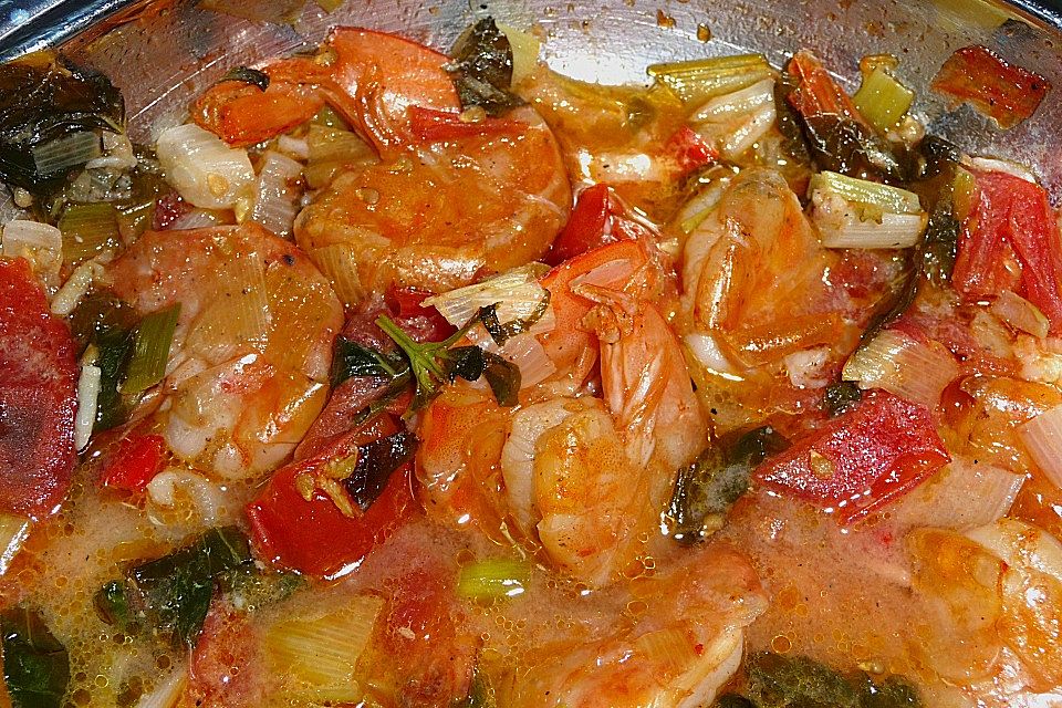 Garnelenpfanne für den Grill Garnelenpfanne für den Grill