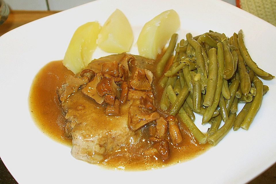 Schweinebraten mit Pilzen