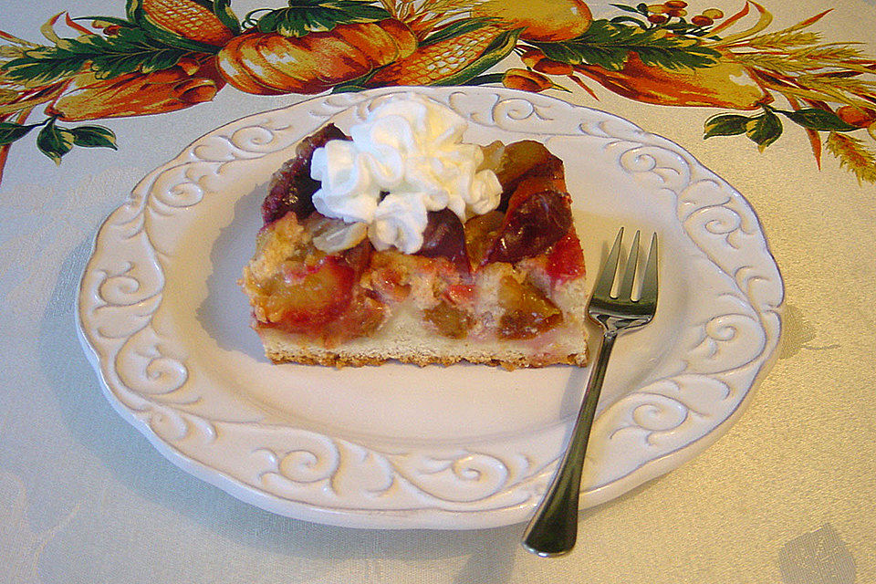 Zwetschgenkuchen mit Vanille - Zimt Guss