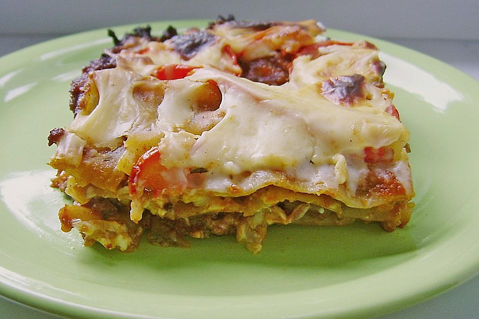 Bier - Lasagne mit Schafskäse - Bechamel