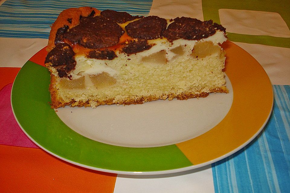 Birnen - Buttermilchkuchen mit Schokozupfen