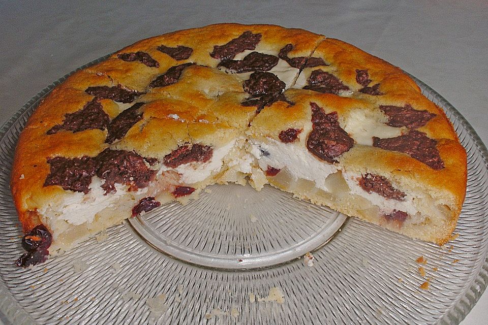 Birnen - Buttermilchkuchen mit Schokozupfen