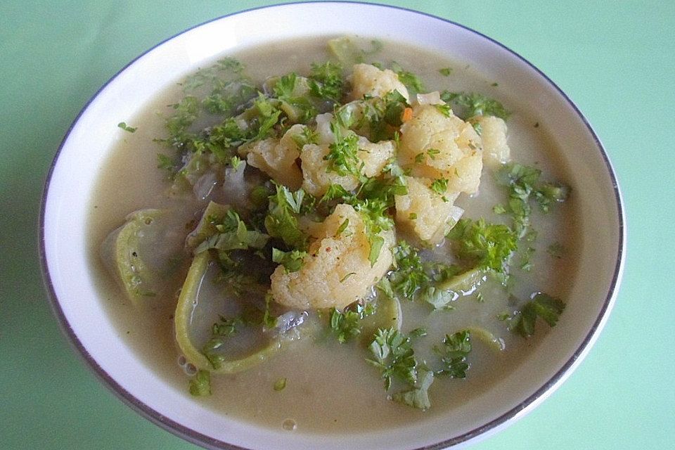 Blumenkohlsuppe 'Grün - Weiß'