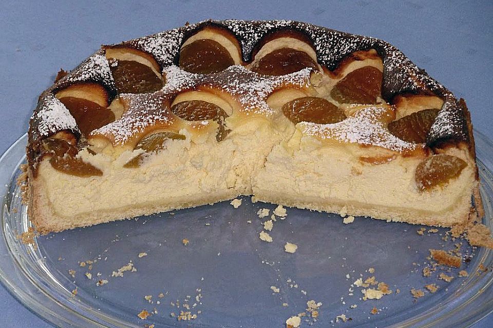 Topfenkuchen mit Marillen