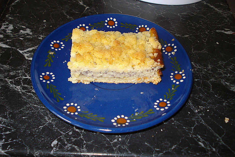 Vanille - Mohn - Kuchen mit Streusel