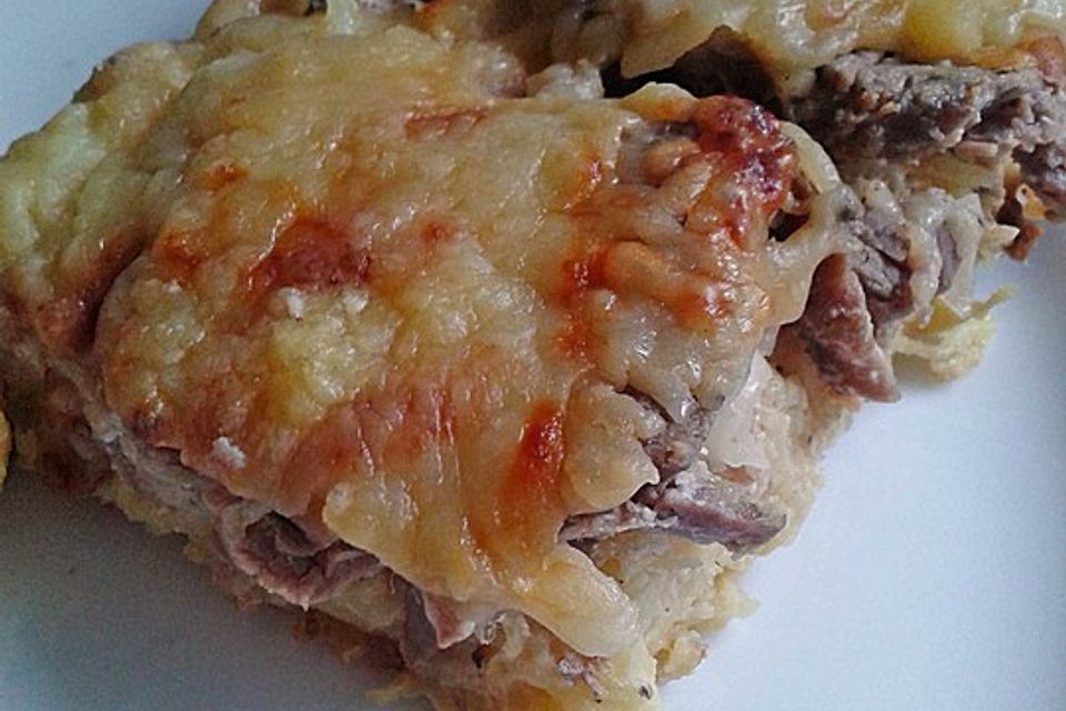 Kartoffelpizza mit Schweinefilet