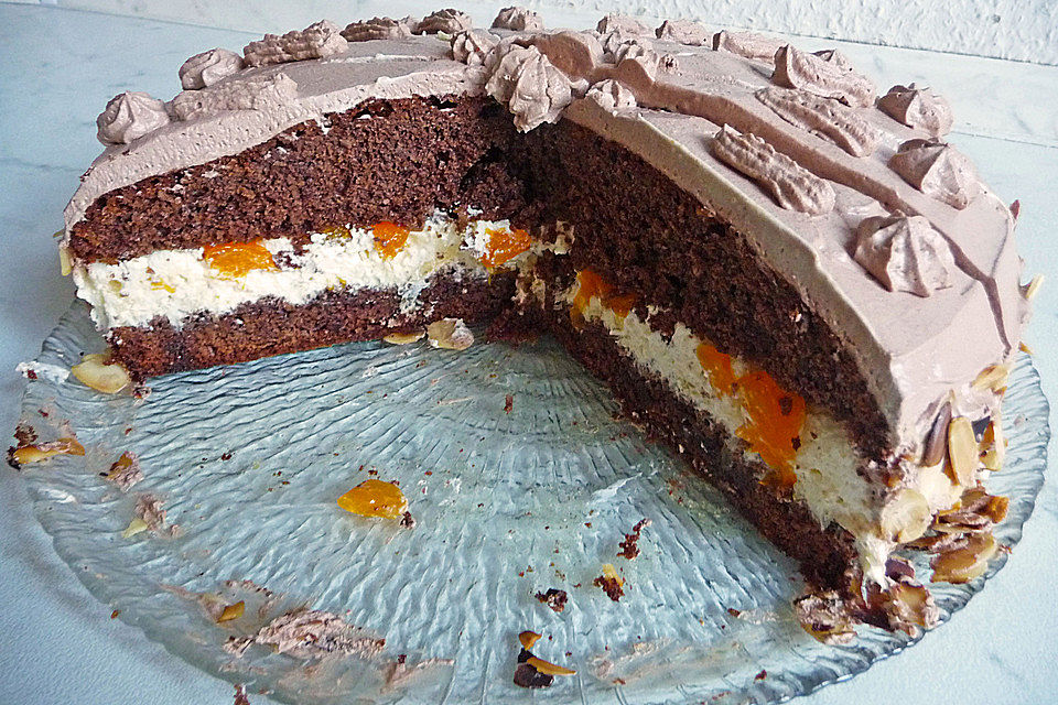 Nougat - Orangencreme - Torte