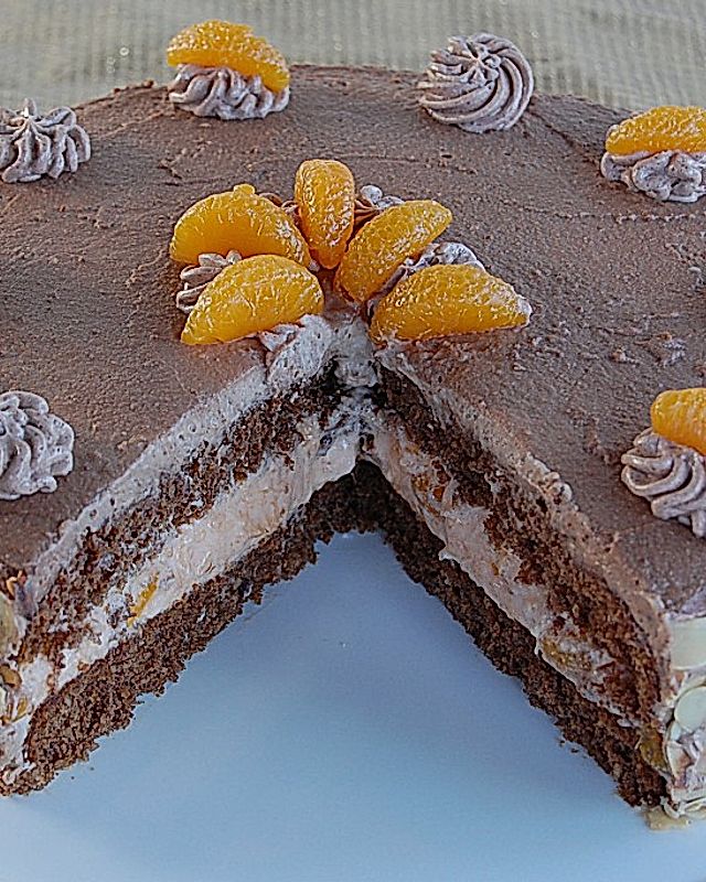 Nougat - Orangencreme - Torte